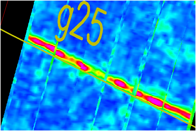 Rys. 3 C-scan z pomiarów radarem Leica Stream C.