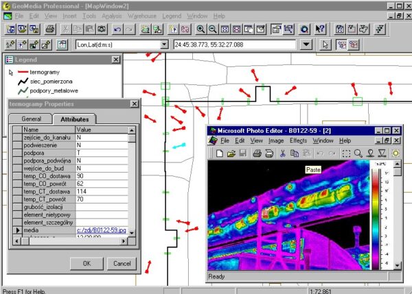 Rys. 6 System Informacji Terenowej dla oceny izolacyjności cieplnej sieci ciepłowniczej [2]
